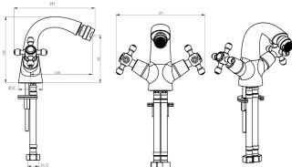 Смеситель для биде Boheme Royal Crystal золото 296-Royal/CRST